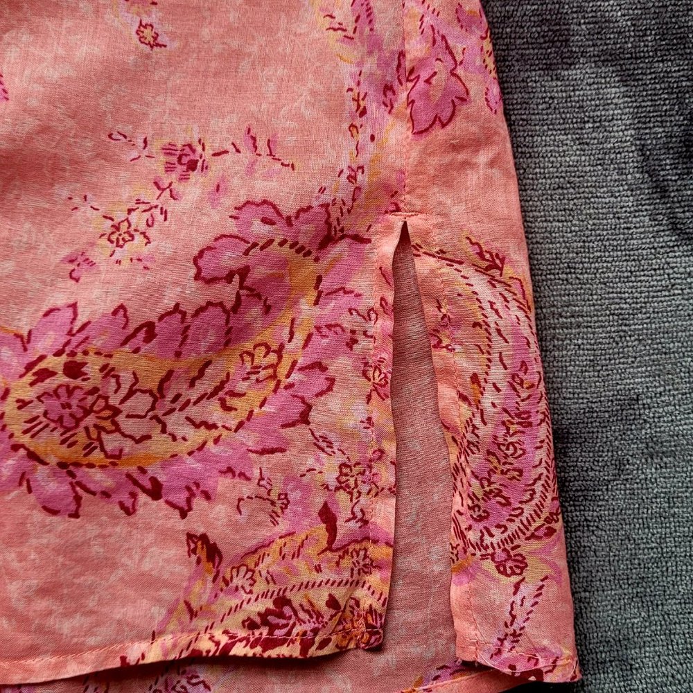 First Issue Women's Light Pink Coral Fitted Shirt, Luxurious 100% Cotton, Large, - Picture 10 of 13